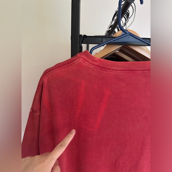 Jordan Oversized Fit Men’s Red/Orange Burnt color Vintage Shirt 100% Cotton - Picture 8 of 10